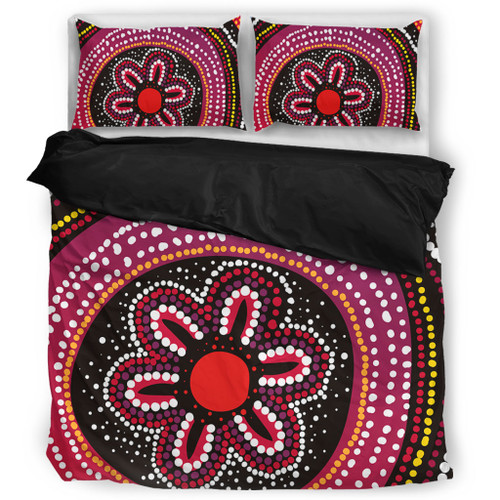 Australia Dot Painting Inspired Aboriginal Bedding Set - Aboriginal Color Dot Inspired Bedding Set Australia Dot Painting Inspired Aboriginal Bedding Set - Aboriginal Color Dot Inspired Bedding Set