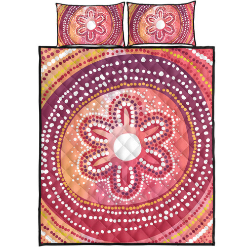 Australia Dot Painting Inspired Aboriginal Quilt Bed Set - Aboriginal Style Dot Quilt Bed Set Australia Dot Painting Inspired Aboriginal Quilt Bed Set - Aboriginal Style Dot Quilt Bed Set