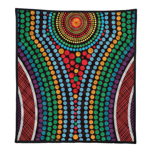 Australia Dot Painting Inspired Aboriginal Quilt - Dot Color In The Aboriginal Style Quilt Australia Dot Painting Inspired Aboriginal Quilt - Dot Color In The Aboriginal Style Quilt