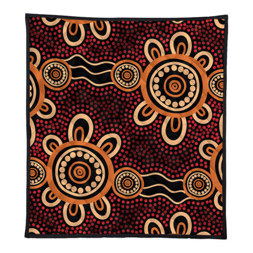 Australia Dot Painting Inspired Aboriginal Quilt - Aboriginal Dot Pattern Painting Art Quilt Australia Dot Painting Inspired Aboriginal Quilt - Aboriginal Dot Pattern Painting Art Quilt