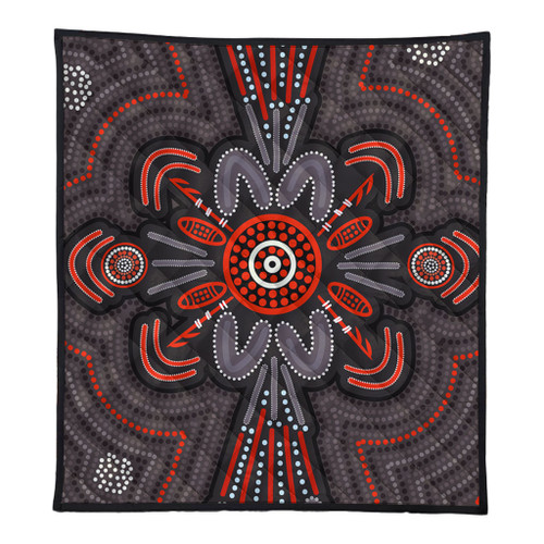 Australia Dot Painting Inspired Aboriginal Quilt - Aboriginal Dot Indigenous Art Inspired Quilt Australia Dot Painting Inspired Aboriginal Quilt - Aboriginal Dot Indigenous Art Inspired Quilt