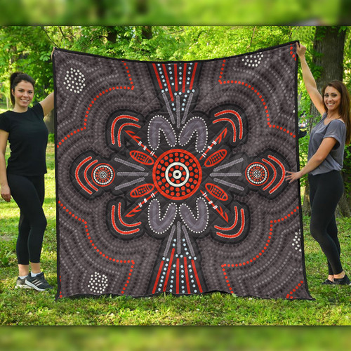 Australia Dot Painting Inspired Aboriginal Quilt - Aboriginal Dot Indigenous Art Inspired Quilt Australia Dot Painting Inspired Aboriginal Quilt - Aboriginal Dot Indigenous Art Inspired Quilt
