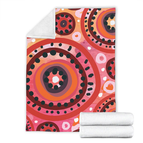 Australia Dot Painting Inspired Aboriginal Blanket - Circle In The Aboriginal Dot Art Style Blanket Australia Dot Painting Inspired Aboriginal Blanket - Circle In The Aboriginal Dot Art Style Blanket