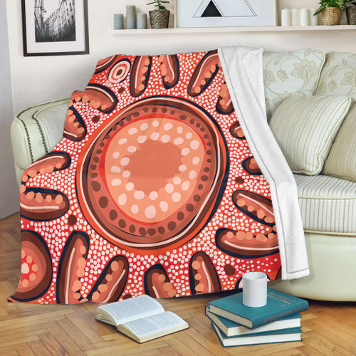 Australia Dot Painting Inspired Aboriginal Blanket - Big Flower Painting With Aboriginal Dot Blanket Australia Dot Painting Inspired Aboriginal Blanket - Big Flower Painting With Aboriginal Dot Blanket