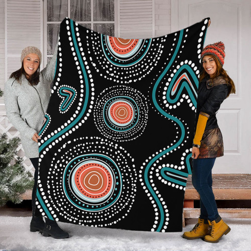 Australia Dot Painting Inspired Aboriginal Blanket - Aboriginal Green Dot Patterns Art Painting Blanket Australia Dot Painting Inspired Aboriginal Blanket - Aboriginal Green Dot Patterns Art Painting Blanket
