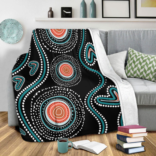 Australia Dot Painting Inspired Aboriginal Blanket - Aboriginal Green Dot Patterns Art Painting Blanket Australia Dot Painting Inspired Aboriginal Blanket - Aboriginal Green Dot Patterns Art Painting Blanket