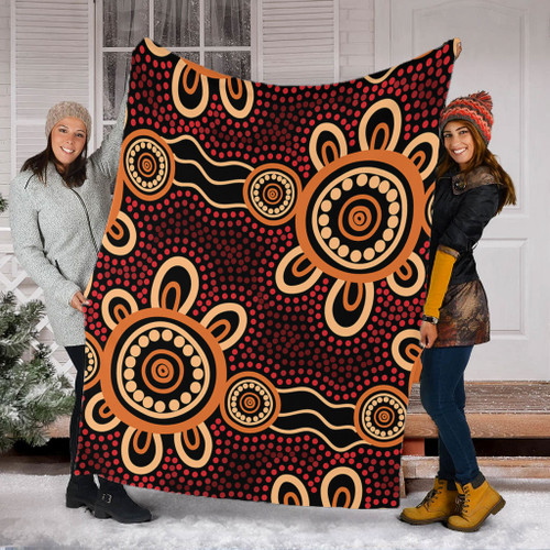Australia Dot Painting Inspired Aboriginal Blanket - Aboriginal Dot Pattern Painting Art Blanket Australia Dot Painting Inspired Aboriginal Blanket - Aboriginal Dot Pattern Painting Art Blanket