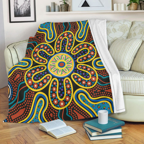 Australia Dot Painting Inspired Aboriginal Blanket - Aboriginal Dot Art Color Inspired Blanket Australia Dot Painting Inspired Aboriginal Blanket - Aboriginal Dot Art Color Inspired Blanket