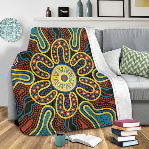 Australia Dot Painting Inspired Aboriginal Blanket - Aboriginal Dot Art Color Inspired Blanket Australia Dot Painting Inspired Aboriginal Blanket - Aboriginal Dot Art Color Inspired Blanket