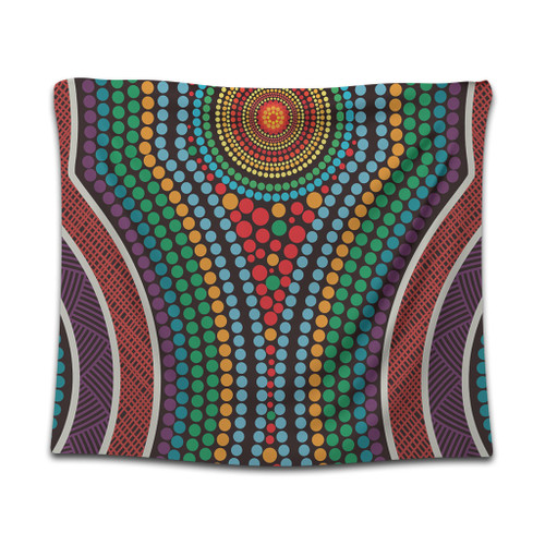 Australia Dot Painting Inspired Aboriginal Tapestry - Dot Color In The Aboriginal Style Tapestry Australia Dot Painting Inspired Aboriginal Tapestry - Dot Color In The Aboriginal Style Tapestry