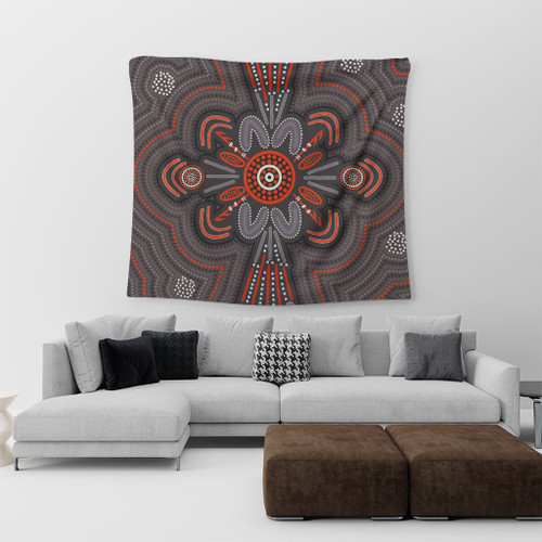 Australia Dot Painting Inspired Aboriginal Tapestry - Aboriginal Dot Indigenous Art Inspired Tapestry