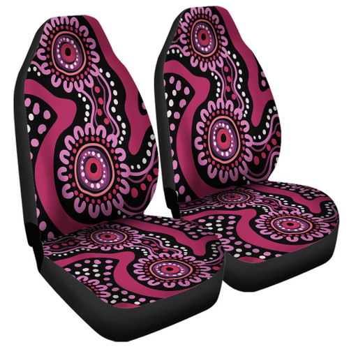 Australia Dot Painting Inspired Aboriginal Car Seat Cover - Pink Flowers Aboriginal Dot Art Car Seat Cover Australia Dot Painting Inspired Aboriginal Car Seat Cover - Pink Flowers Aboriginal Dot Art Car Seat Cover