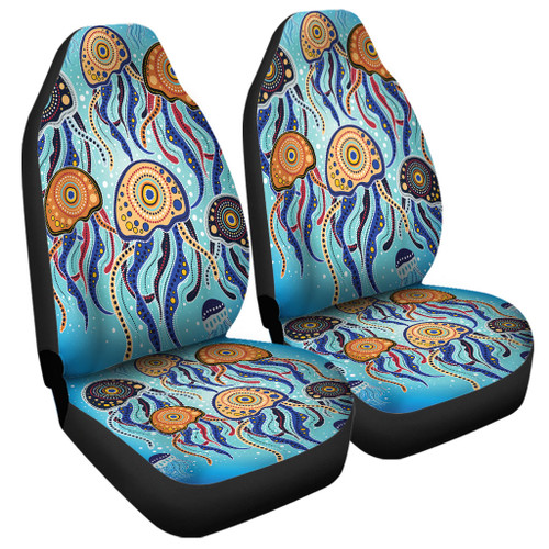 Australia Dot Painting Inspired Aboriginal Car Seat Cover - Jellyfish Art In Aboriginal Dot Style Car Seat Cover Australia Dot Painting Inspired Aboriginal Car Seat Cover - Jellyfish Art In Aboriginal Dot Style Car Seat Cover
