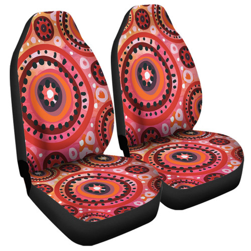 Australia Dot Painting Inspired Aboriginal Car Seat Cover - Circle In The Aboriginal Dot Art Style Car Seat Cover Australia Dot Painting Inspired Aboriginal Car Seat Cover - Circle In The Aboriginal Dot Art Style Car Seat Cover