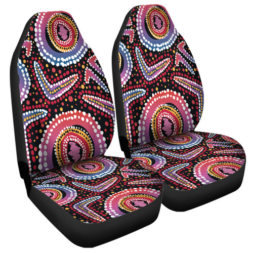 Australia Dot Painting Inspired Aboriginal Car Seat Cover - Boomerang From Aboriginal Art Car Seat Cover Australia Dot Painting Inspired Aboriginal Car Seat Cover - Boomerang From Aboriginal Art Car Seat Cover