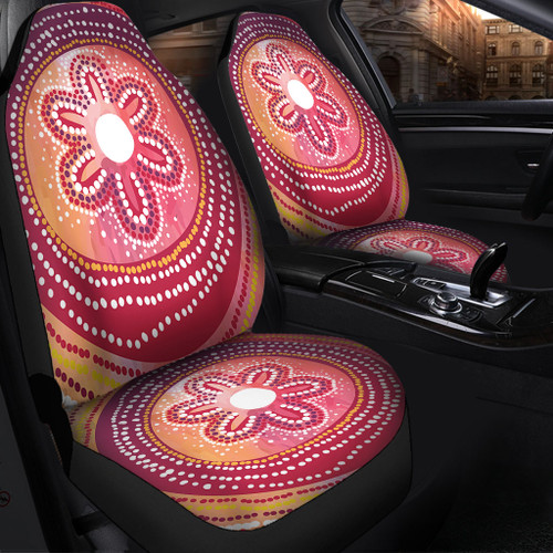 Australia Dot Painting Inspired Aboriginal Car Seat Cover - Aboriginal Style Dot Car Seat Cover