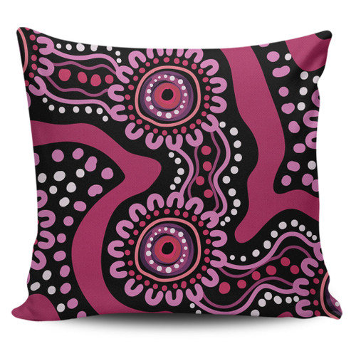 Australia Dot Painting Inspired Aboriginal Pillow Cases - Pink Flowers Aboriginal Dot Art Pillow Cases Australia Dot Painting Inspired Aboriginal Pillow Cases - Pink Flowers Aboriginal Dot Art Pillow Cases