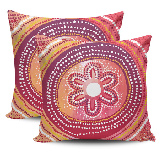 Australia Dot Painting Inspired Aboriginal Pillow Cases - Aboriginal Style Dot Pillow Cases