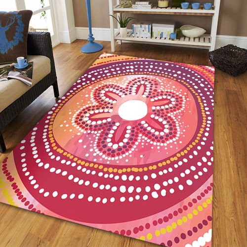 Australia Dot Painting Inspired Aboriginal Area Rug - Aboriginal Style Dot Area Rug Australia Dot Painting Inspired Aboriginal Area Rug - Aboriginal Style Dot Area Rug
