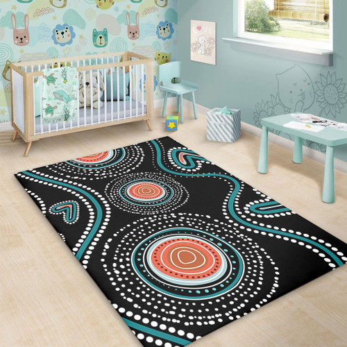 Australia Dot Painting Inspired Aboriginal Area Rug - Aboriginal Green Dot Patterns Art Painting Area Rug Australia Dot Painting Inspired Aboriginal Area Rug - Aboriginal Green Dot Patterns Art Painting Area Rug