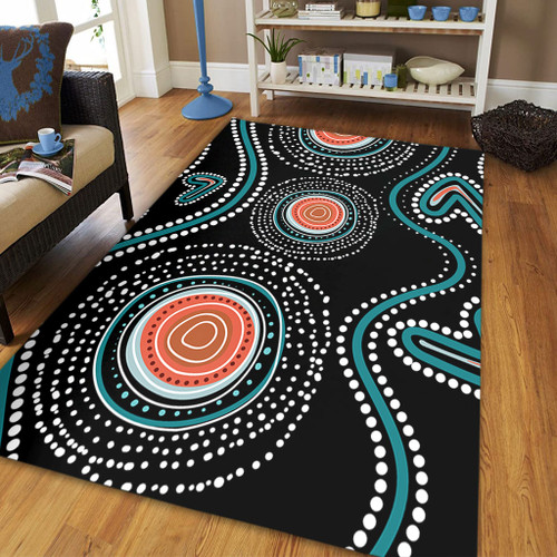 Australia Dot Painting Inspired Aboriginal Area Rug - Aboriginal Green Dot Patterns Art Painting Area Rug Australia Dot Painting Inspired Aboriginal Area Rug - Aboriginal Green Dot Patterns Art Painting Area Rug