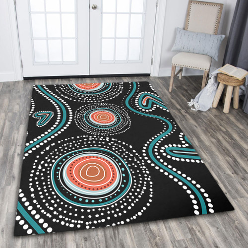 Australia Dot Painting Inspired Aboriginal Area Rug - Aboriginal Green Dot Patterns Art Painting Area Rug Australia Dot Painting Inspired Aboriginal Area Rug - Aboriginal Green Dot Patterns Art Painting Area Rug