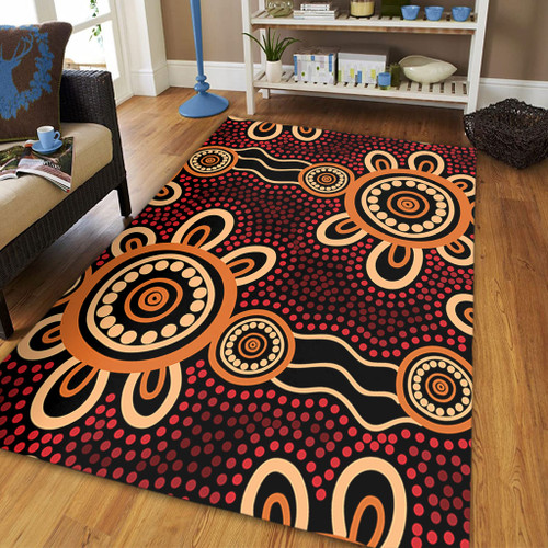 Australia Dot Painting Inspired Aboriginal Area Rug - Aboriginal Dot Pattern Painting Art Area Rug Australia Dot Painting Inspired Aboriginal Area Rug - Aboriginal Dot Pattern Painting Art Area Rug
