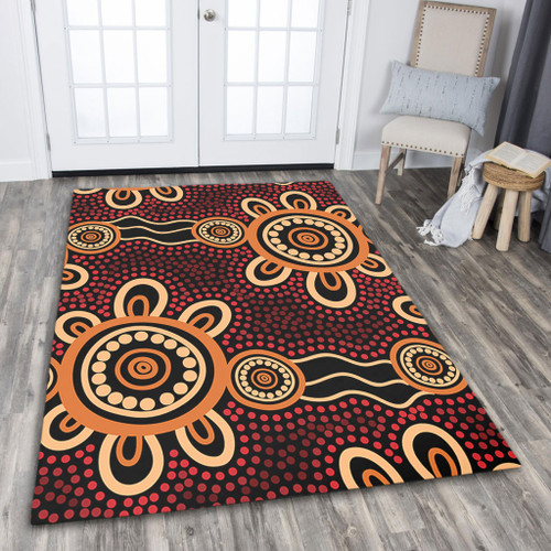 Australia Dot Painting Inspired Aboriginal Area Rug - Aboriginal Dot Pattern Painting Art Area Rug Australia Dot Painting Inspired Aboriginal Area Rug - Aboriginal Dot Pattern Painting Art Area Rug