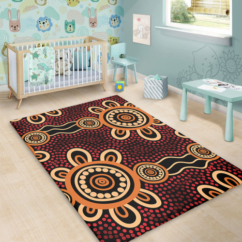 Australia Dot Painting Inspired Aboriginal Area Rug - Aboriginal Dot Pattern Painting Art Area Rug Australia Dot Painting Inspired Aboriginal Area Rug - Aboriginal Dot Pattern Painting Art Area Rug
