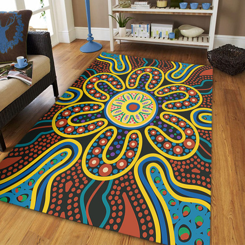 Australia Dot Painting Inspired Aboriginal Area Rug - Aboriginal Dot Art Color Inspired Area Rug Australia Dot Painting Inspired Aboriginal Area Rug - Aboriginal Dot Art Color Inspired Area Rug