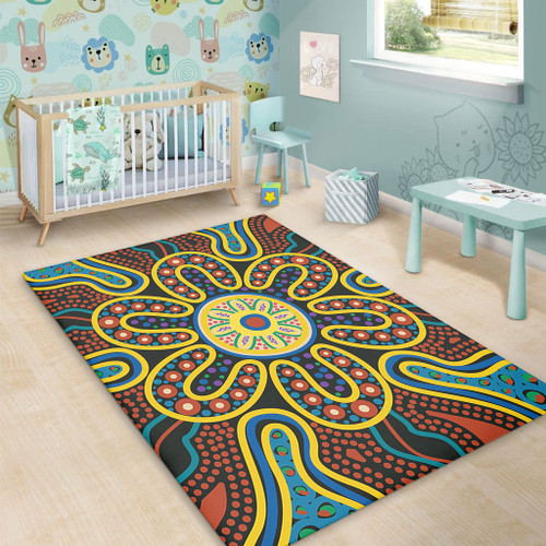 Australia Dot Painting Inspired Aboriginal Area Rug - Aboriginal Dot Art Color Inspired Area Rug Australia Dot Painting Inspired Aboriginal Area Rug - Aboriginal Dot Art Color Inspired Area Rug