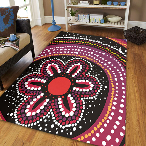 Australia Dot Painting Inspired Aboriginal Area Rug - Aboriginal Color Dot Inspired Area Rug Australia Dot Painting Inspired Aboriginal Area Rug - Aboriginal Color Dot Inspired Area Rug