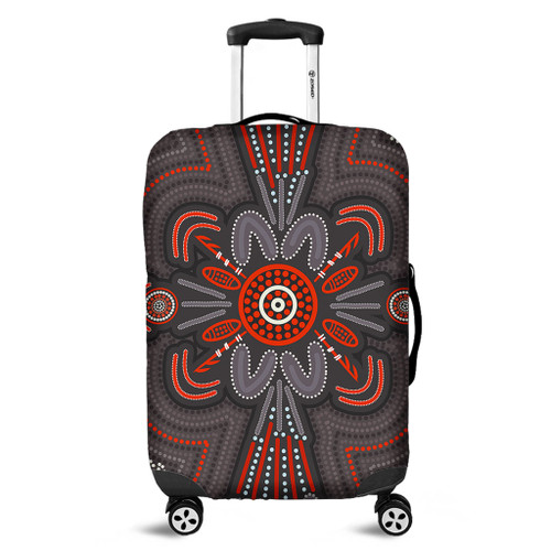 Australia Dot Painting Inspired Aboriginal Luggage Cover - Aboriginal Dot Indigenous Art Inspired Luggage Cover Australia Dot Painting Inspired Aboriginal Luggage Cover - Aboriginal Dot Indigenous Art Inspired Luggage Cover