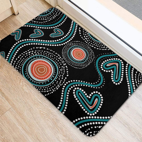 Australia Dot Painting Inspired Aboriginal Doormat - Aboriginal Green Dot Patterns Art Painting Doormat Australia Dot Painting Inspired Aboriginal Doormat - Aboriginal Green Dot Patterns Art Painting Doormat
