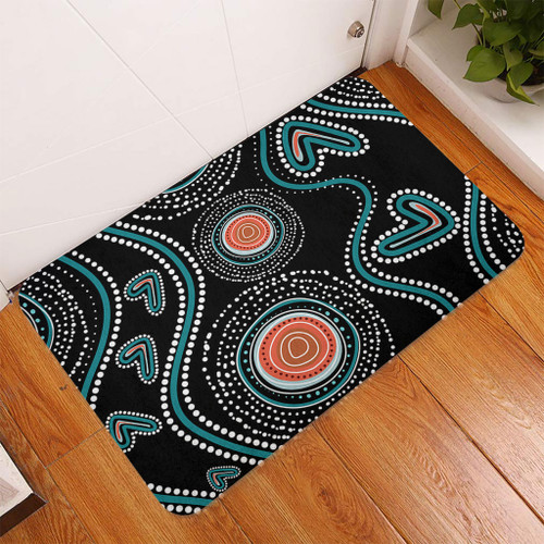 Australia Dot Painting Inspired Aboriginal Doormat - Aboriginal Green Dot Patterns Art Painting Doormat Australia Dot Painting Inspired Aboriginal Doormat - Aboriginal Green Dot Patterns Art Painting Doormat