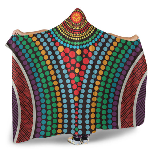 Australia Dot Painting Inspired Aboriginal Hooded Blanket - Dot Color In The Aboriginal Style Hooded Blanket Australia Dot Painting Inspired Aboriginal Hooded Blanket - Dot Color In The Aboriginal Style Hooded Blanket