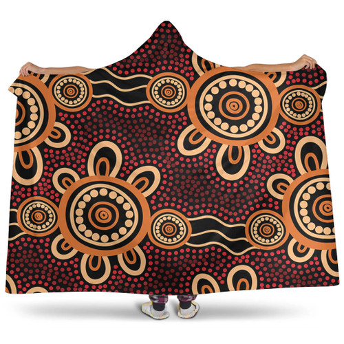Australia Dot Painting Inspired Aboriginal Hooded Blanket - Aboriginal Dot Pattern Painting Art Hooded Blanket Australia Dot Painting Inspired Aboriginal Hooded Blanket - Aboriginal Dot Pattern Painting Art Hooded Blanket