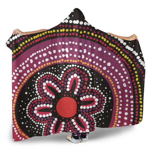 Australia Dot Painting Inspired Aboriginal Hooded Blanket - Aboriginal Color Dot Inspired Hooded Blanket Australia Dot Painting Inspired Aboriginal Hooded Blanket - Aboriginal Color Dot Inspired Hooded Blanket