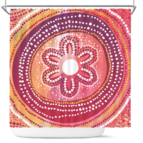 Australia Dot Painting Inspired Aboriginal Shower Curtain - Aboriginal Style Dot Shower Curtain Australia Dot Painting Inspired Aboriginal Shower Curtain - Aboriginal Style Dot Shower Curtain