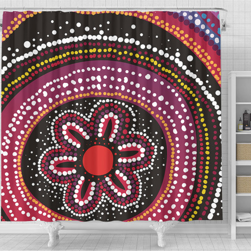 Australia Dot Painting Inspired Aboriginal Shower Curtain - Aboriginal Color Dot Inspired Shower Curtain Australia Dot Painting Inspired Aboriginal Shower Curtain - Aboriginal Color Dot Inspired Shower Curtain