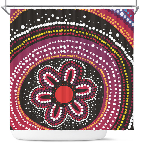 Australia Dot Painting Inspired Aboriginal Shower Curtain - Aboriginal Color Dot Inspired Shower Curtain Australia Dot Painting Inspired Aboriginal Shower Curtain - Aboriginal Color Dot Inspired Shower Curtain