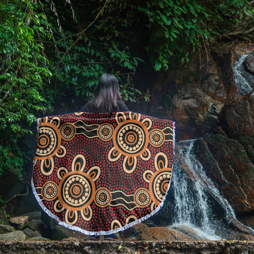 Australia Dot Painting Inspired Aboriginal Beach Blanket - Aboriginal Dot Pattern Painting Art Beach Blanket Australia Dot Painting Inspired Aboriginal Beach Blanket - Aboriginal Dot Pattern Painting Art Beach Blanket