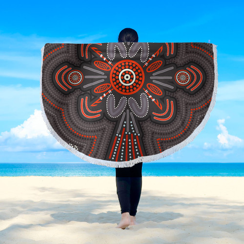 Australia Dot Painting Inspired Aboriginal Beach Blanket - Aboriginal Dot Indigenous Art Inspired Beach Blanket Australia Dot Painting Inspired Aboriginal Beach Blanket - Aboriginal Dot Indigenous Art Inspired Beach Blanket