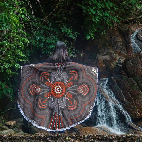 Australia Dot Painting Inspired Aboriginal Beach Blanket - Aboriginal Dot Indigenous Art Inspired Beach Blanket Australia Dot Painting Inspired Aboriginal Beach Blanket - Aboriginal Dot Indigenous Art Inspired Beach Blanket