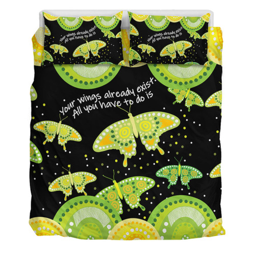 Australia Animals Aboriginal Bedding Set - Your Wings Already Exist Aboriginal Green Butterflies Art Inspired Bedding Set Australia Animals Aboriginal Bedding Set - Your Wings Already Exist Aboriginal Green Butterflies Art Inspired Bedding Set