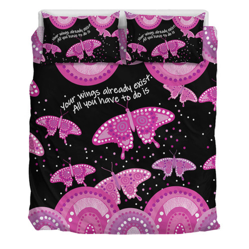 Australia Animals Aboriginal Bedding Set - Your Wings Already Exist Aboriginal Pink Butterflies Art Inspired Bedding Set Australia Animals Aboriginal Bedding Set - Your Wings Already Exist Aboriginal Pink Butterflies Art Inspired Bedding Set