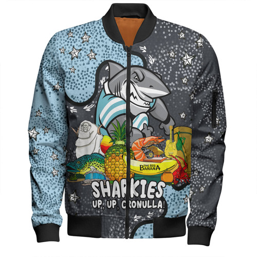 Cronulla-Sutherland Sharks Custom Bomber Jacket - Australian Big Things Bomber Jacket Cronulla-Sutherland Sharks Custom Bomber Jacket - Australian Big Things Bomber Jacket