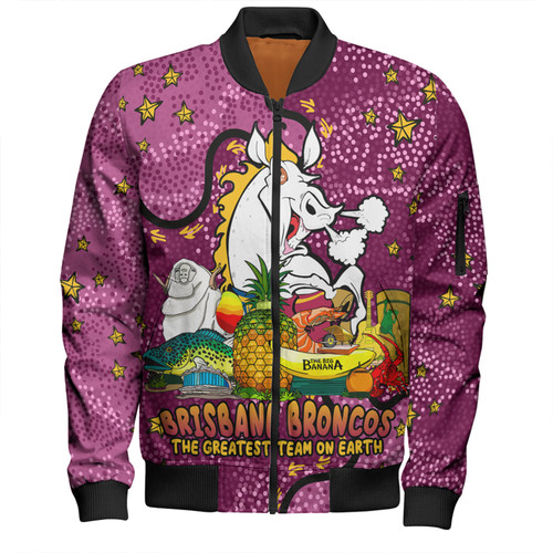 Brisbane Broncos Custom Bomber Jacket - Australian Big Things Bomber Jacket Brisbane Broncos Custom Bomber Jacket - Australian Big Things Bomber Jacket