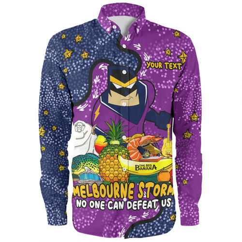 Melbourne Storm Custom Long Sleeve Shirt - Australian Big Things Long Sleeve Shirt