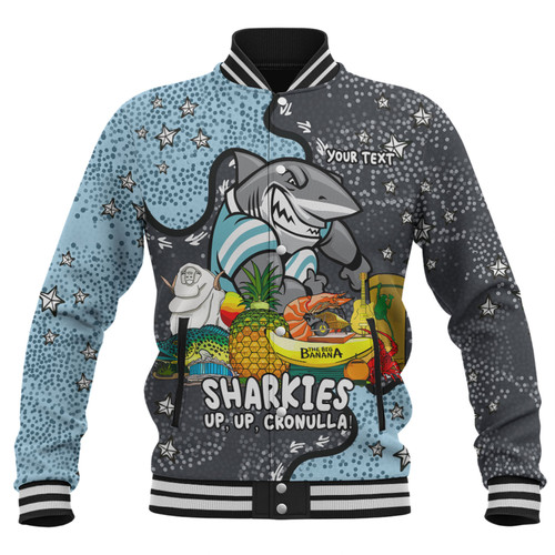 Cronulla-Sutherland Sharks Custom Baseball Jacket - Australian Big Things Baseball Jacket Cronulla-Sutherland Sharks Custom Baseball Jacket - Australian Big Things Baseball Jacket